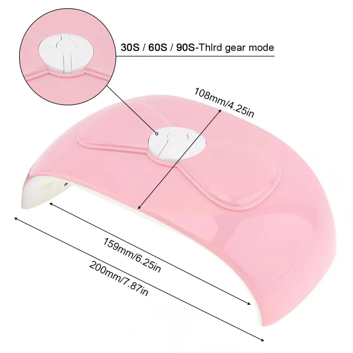 SECADOR DE UÑAS LAMPARA UV ROSA